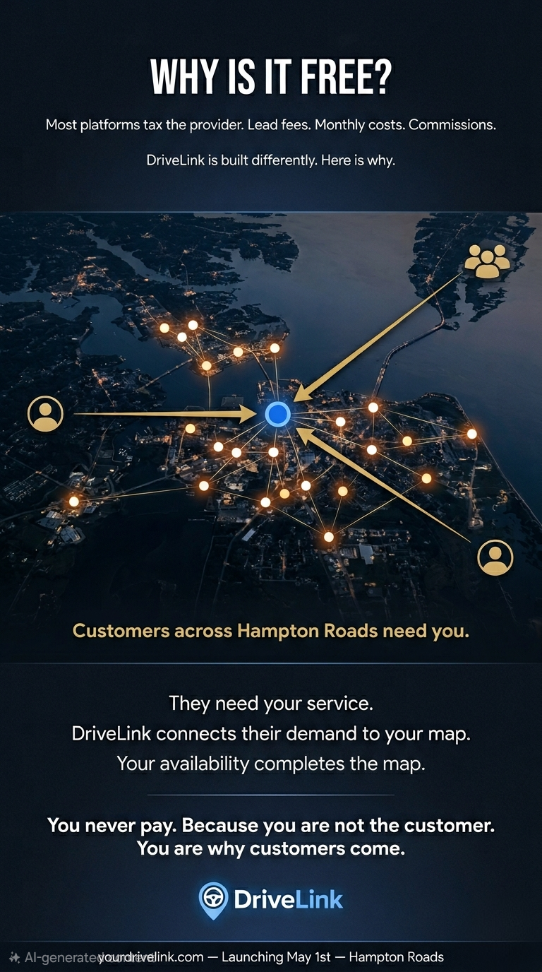 Why is it free? Providers are not our customer. They are our network. You never pay because you are not the customer — you are why customers come.